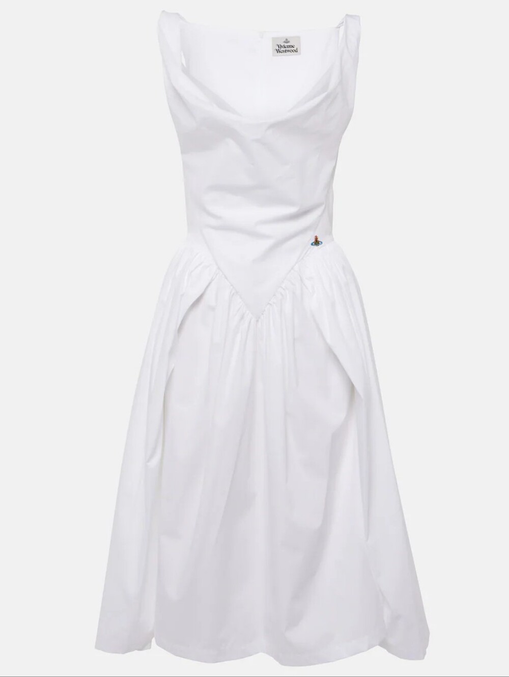 Vivienne Westwood White Sunday Dress Sleeveless Gathered Midi